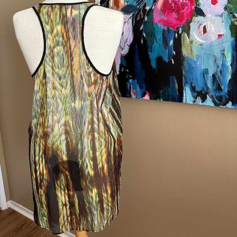 Freebird Sheer Abstract Racerback Tank Size Large - Picture 6 of 10